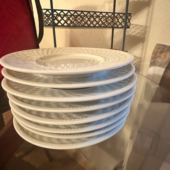 Classic White Textured Dinner Plate Set - Picture 10 of 16